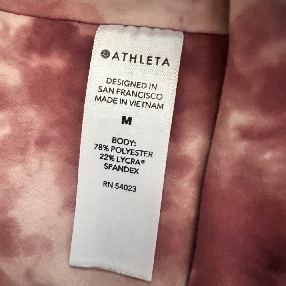 Athleta Women 25" Elation Printed 7/8 Tight Pink Maroon Tie Dye - size M - Picture 8 of 9